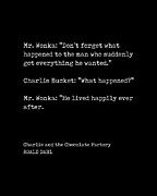 Charlie and the Chocolate Factory - Roald Dahl Quote - Literature - Typewriter Print - Black Digital Art by Studio Grafiikka