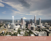 Charlotte North Carolina Aerial View Mixed Media by Bob Pardue