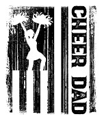 Cheerleader Proud Cheer Dad Cheerleading American Flag Digital Art by Toms Tee Store