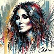 Cher Abstract Portrait-retro Ai Art by Retro Movie Posters Cher Abstract Portrait-retro Ai Art by Retro Movie Posters