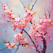 Cherry Blossoms Art Painting by Lourry Legarde