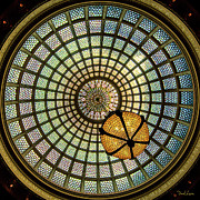 Chicago Cultural Center Dome Square Photograph by David Levin Chicago Cultural Center Dome Square Photograph by David Levin