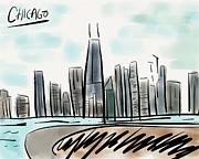 Chicago Digital Art by Jerry Fess