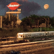 Chicago Moon and Magikist Sign Digital Art by Glenn Galen