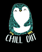 Chill Out Cute Penguin Digital Art by Jacob Zelazny