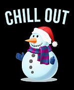 Chill Out Snowman Digital Art by Flippin Sweet Gear