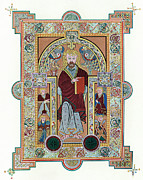 CHRIST ENTHRONED - BOOK OF KELLS, c800 Drawing by Granger CHRIST ENTHRONED - BOOK OF KELLS, c800 Drawing by Granger