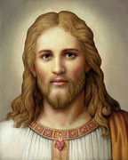 Christ with Sacred Heart Painting by Kurt Wenner