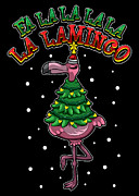 Christmas Flamingo FA LA LA LA LA Lamingo Digital Art by Mister Tee