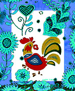 Hungarian Christmas Rooster #2 Mixed Media by Gabby Tary