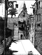 Church of Mary, the Basil pot Drawing by Elhamy Naguib