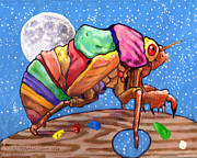 Cicadas Shell Palette Painting by John Lautermilch