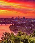Cincinnati Skyline Skies Of Fire From Mt Echo Photograph by Gregory Ballos Cincinnati Skyline Skies Of Fire From Mt Echo Photograph by Gregory Ballos