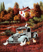 Cinque Conigli E Tre Oche Painting by Guido Borelli