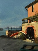 Cinque Terre Evening Painting by Laura Toth