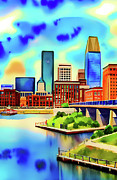 City Harbor Watercolor Abstract Ai Art by AI Digital