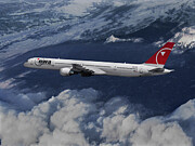 Classic Northwest Airlines Boeing 757-300 Mixed Media by Erik Simonsen