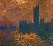 Claude Monet / 'The Parliament in London, Stormy Sky', 1904, Oil on canvas, 81 x 92 cm. Painting by Claude Monet -1840-1926-