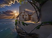 Cliff Shore House Digital Art by Eris and AI Cliff Shore House Digital Art by Eris and AI