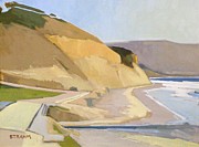 Cliffs of Torrey Pines State Beach Painting by Paul Strahm