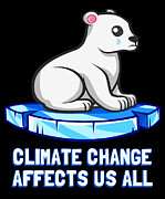 Climate Change Affects Us All Crying Polar Bear Digital Art by Flippin Sweet Gear