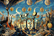 Clock City Digital Art by Lisa Yount