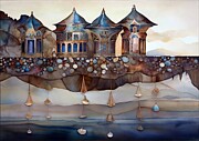 Clockwork Townhouses Digital Art by Eris And AI Clockwork Townhouses Digital Art by Eris And AI