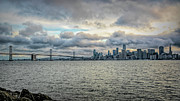 Cloudy San Francisco Skyline and Bay Bridge Photograph by Lindsay Thomson