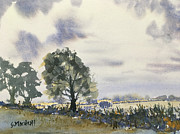 Cloudy Sky over the Wolds Painting by Glenn Marshall