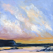 Coastal Sunset Painting by Blenda Studio