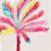 Color Burst Palm Tree- Art by Linda Woods Mixed Media by Linda Woods