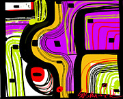 Colorful Abstract Geometric Design Digital Art by Susan Fielder