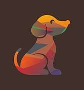 Colorful Cute dog Geometric WPAP Pop Art Style by Digital Art by Ahmad Nusyirwan