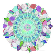 Colorful Floral Art - Mandala Petals Painting by Sharon Cummings