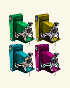 Colorful Folding Cameras Digital Art by Madame Memento