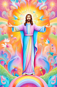 Colorful Jesus Christ VII Digital Art by Munir Alawi Colorful Jesus Christ VII Digital Art by Munir Alawi