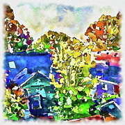 Colorful neighborhood Seattle Mixed Media by Tatiana Travelways