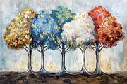 Colorful Oaks Painting by Tina LeCour Colorful Oaks Painting by Tina LeCour