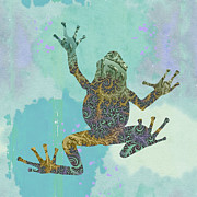 Colorful Tree Frog-Fractal Watercolor Fusion Art Mixed Media by Shelli Fitzpatrick