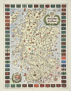 Colortext Publications - The Story Map of Scotland - 1935-6 Digital Art by Vintage Map