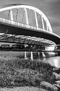 Columbus Ohio Riverfront Under The Main Street Bridge - Black And White Photograph by Gregory Ballos Columbus Ohio Riverfront Under The Main Street Bridge - Black And White Photograph by Gregory Ballos