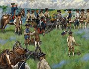 Comb's Hill Cannanade - Battle of Monmouth Painting by Mark Maritato