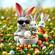 Cool Easter Bunnies Digital Art by Steve Mitchell Cool Easter Bunnies Digital Art by Steve Mitchell