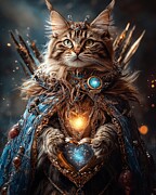 Cosmic Kitten King Digital Art by Ben Tomball