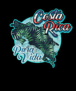 Costa Rica Jungle Map Souvenir  Drawing by Noirty Designs