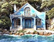 Cottage In The Woods On A Rocky Shore Digital Art by Eris And AI Cottage In The Woods On A Rocky Shore Digital Art by Eris And AI
