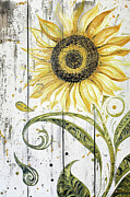 Country Sunflower Painting by Tina LeCour