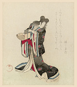 Courtesan as Kanzan Drawing by Yanagawa Shigenobu Courtesan as Kanzan Drawing by Yanagawa Shigenobu