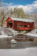 Cox brook runs under covered bridge Photograph by Jeff Folger