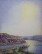 Crescent Bar near Quincy, WA. Midday Sun. Painting by Sasha S Fair